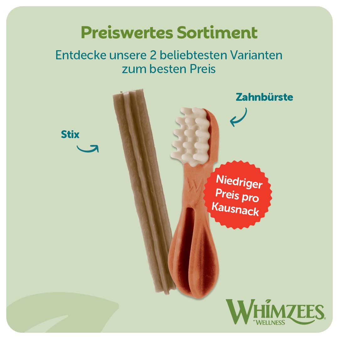 WHIMZEES Natürliche Getreidefreie Zahnpflegesnacks, Kaustangen für Hunde, Gemischte Vielfaltsbox, L, 14 x 60 g