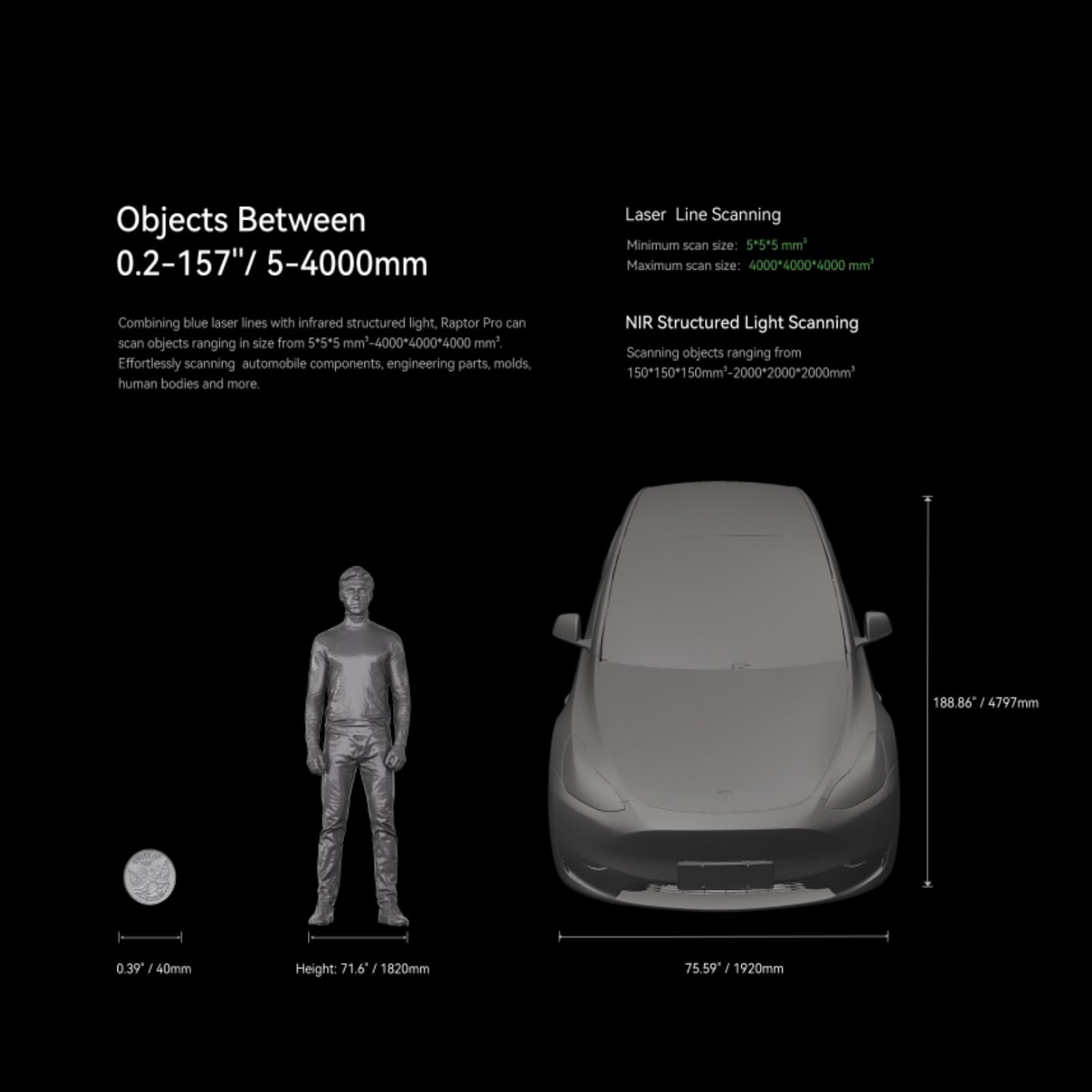 Creality 3D Scanner Sermoon S1 and Scan Bridge Wireless Scanning | 0.02mm High-Precision 34+7+1 Blue Laser & Structured Light | Up to 4.6M Measurements/s | Color Texture Mapping | Indoor & Outdoor Use
