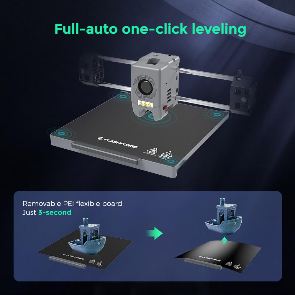 FLASHFORGE AD5X Multi-Color 3D Printer with IFS,Fully Auto Leveling FDM 3D Printer with Max 600mm/s High Speed Printing and Max 300°C Nozzle,Large Printing Size 220 * 220 * 220mm