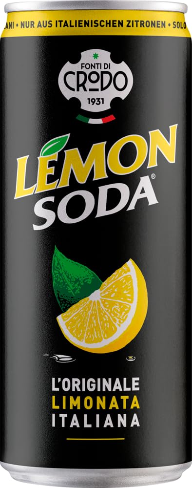 LEMON SODA (24x330ML) - Italienische Limonade mit natürlichem Quellwasser & Zitronensaft. Limonade ohne künstliche Zusätze, ideal für Alltag, Aperitif & Cocktails