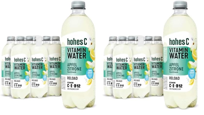 hohes C Vitamin Water Protect Limette & Ingwer (6 x 750ml), für dein Immunsystem: Vitamin C, D, E + Zink, gegen oxidativen Stress, nur 6kcal/100ml, ohne Zuckerzusatz & Süßungsmittel, vegan
