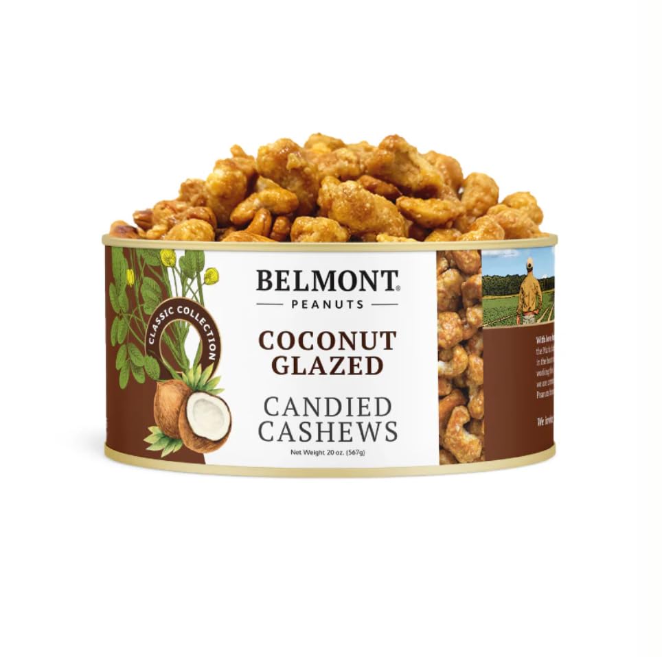 Belmont Peanuts Gourmet Sea-Salted Virginia Peanuts, 20 oz (1 Pack) – Only 3 Simple Ingredients, No Preservatives, 7g Protein – A Premium, Salty, Crunchy, Hand Seasoned Snack