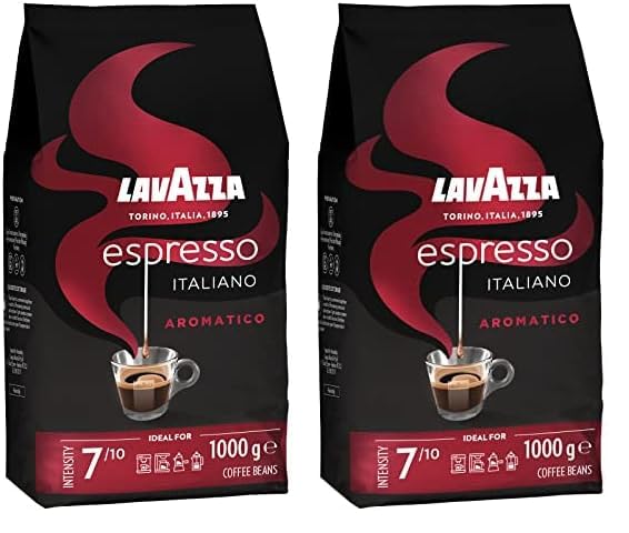 Lavazza, Espresso Italiano Cremoso, Arabica und Robusta Kaffeebohnen, mit Aromanoten von Gewürzen und Kakao, Intensität 8/10, Mittlere Röstung, 1 Packung mit 1 Kg