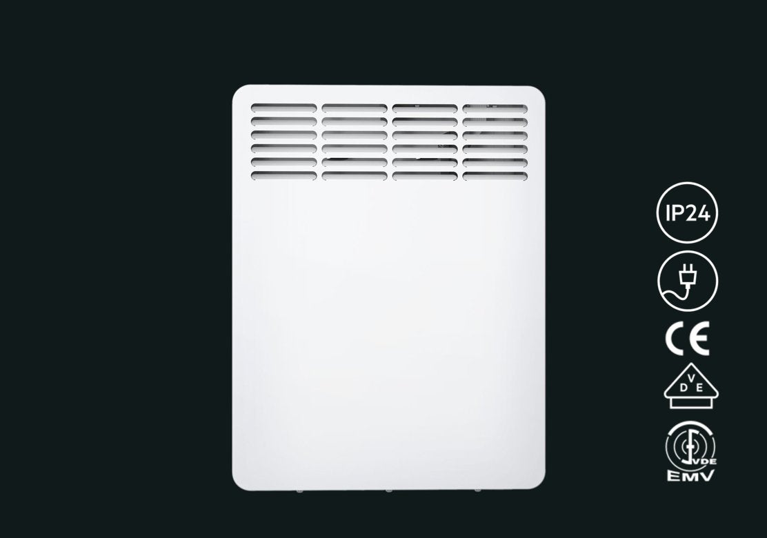 AEG Wandkonvektor WKL 505, Elektroheizung energiesparend, 500 W für ca. 6 m², LCD-Display, Wochenzeitschaltuhr, 236531