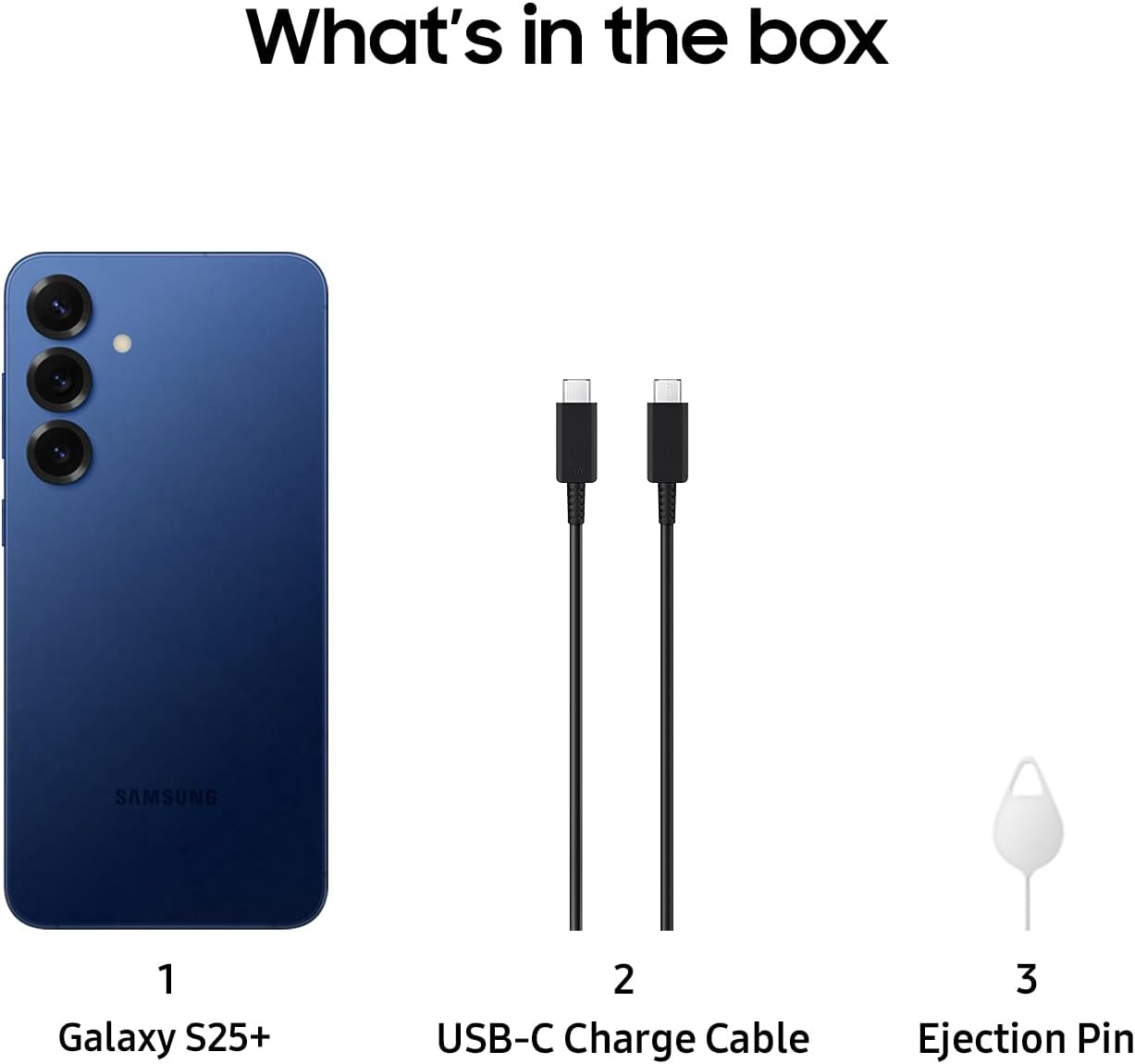 Samsung Galaxy S25+ Cell Phone, 256GB Smartphone, Unlocked Android, AI Night Mode Camera, Snapdragon 8 Elite Fast Processor, ProScaler Display, 4900mAh Battery, 2025, US 1 Yr Warranty, Navy