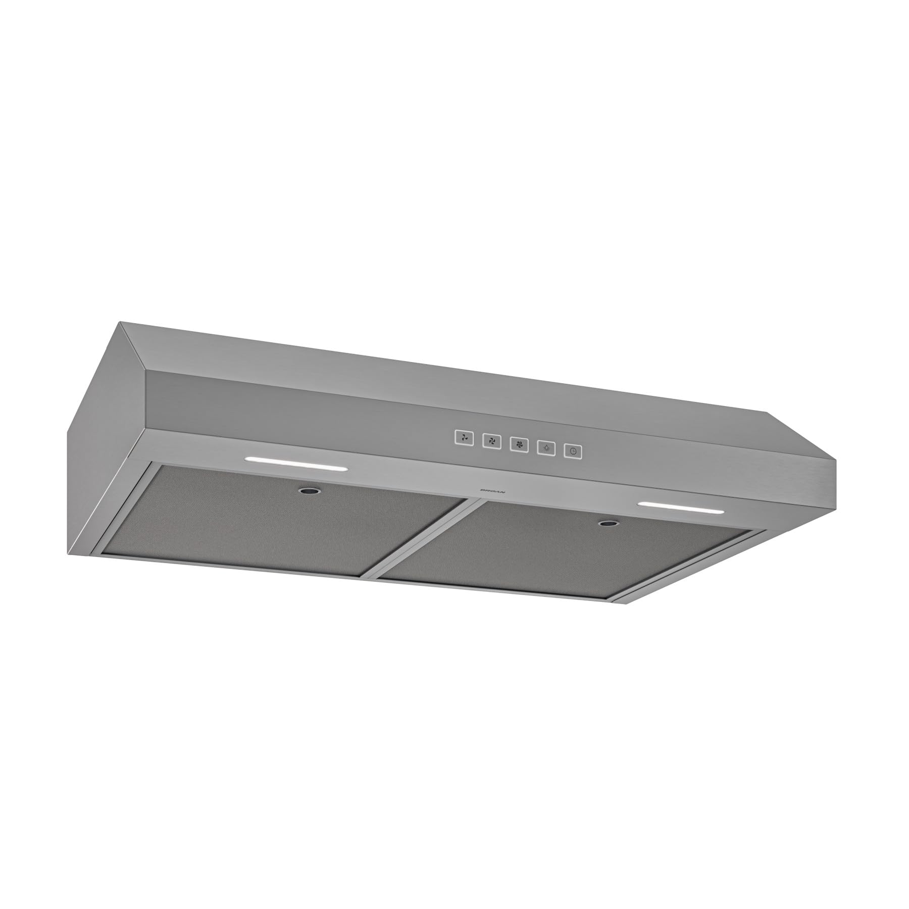 Broan-NuTone BCSQ130SS Three-Speed Glacier Under-Cabinet Range Hood with LED Lights ADA Capable, 1.5 Sones, 375 Max Blower CFM, 30-Inch, Stainless Steel