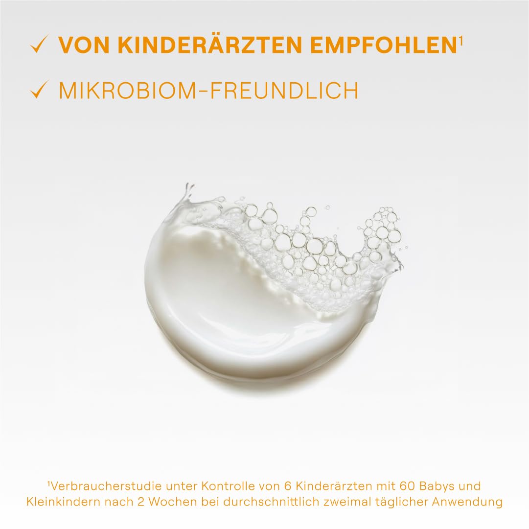 WELEDA Bio Calendula Baby Waschlotion & Shampoo - veganes Naturkosmetik Duschgel zur Hautpflege / Haarpflege bei Neugeborenen. Babypflege Dusche für empfindliche Haut, mild zu den Augen (1x 200ml)