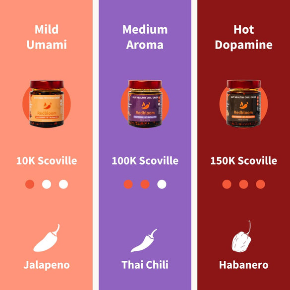 Redbloom Gut-Healthy Chili Crisp - Organic Chili Oil, No Seed Oils, Low-Fodmap, Vegan, Crunchy Hot Sauce, Good on Everything, 6oz (Pack of 1) - Medium Aroma