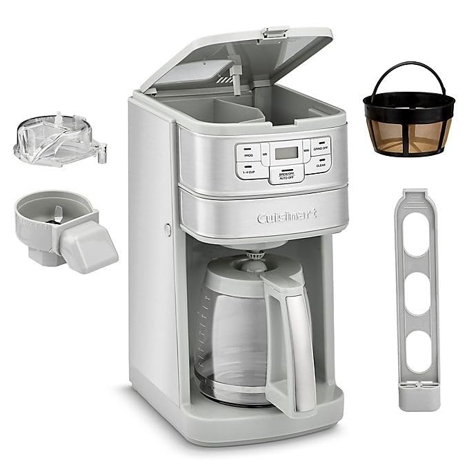 Cuisinart Automatic Grind & Brew 12-Cup Coffee Maker with Blade Grinder, Programmable Coffee Machine Glass Carafe with 1-4 Cup Setting, Brew Pause, Grind-Off Option, DGB-400NAS, Black/Stainless Steel