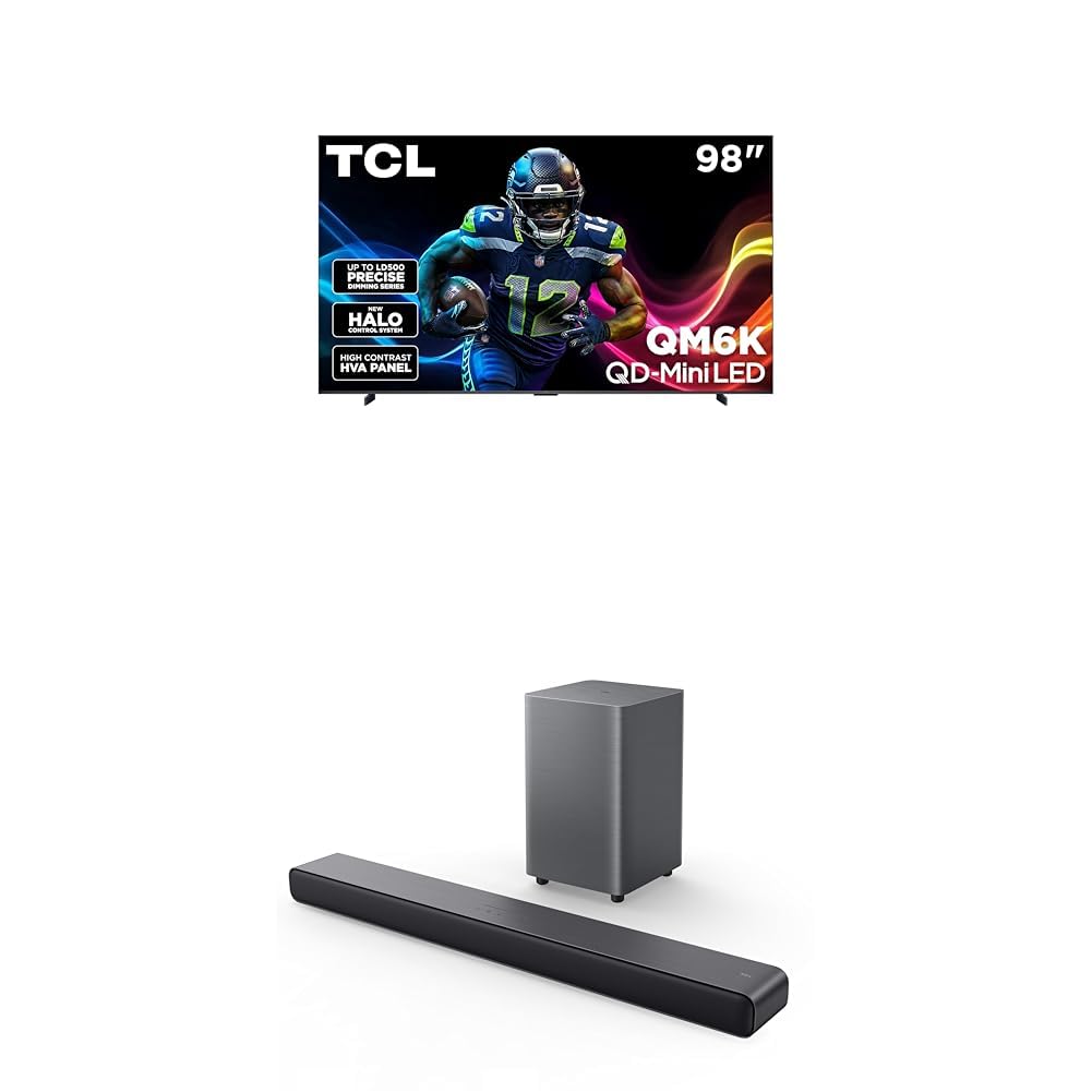 TCL 55 Inch Class QM6K Series | Mini LED QLED 4K HDR | 55QM6K, 2025 Model | 120HZ-144HZ High Brightness Smart Google TV Dolby Atmos Onkyo Audio | Voice Remote Alexa Gaming Streaming Television