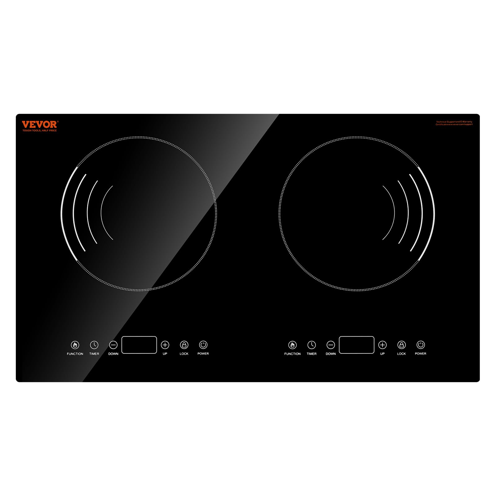 VEVOR Built-in Induction Electric Stove Top 30 Inch,5 Burners Electric Cooktop,9 Power Levels & Sensor Touch Control,Easy to Clean Ceramic Glass Surface,Child Safety Lock,240V