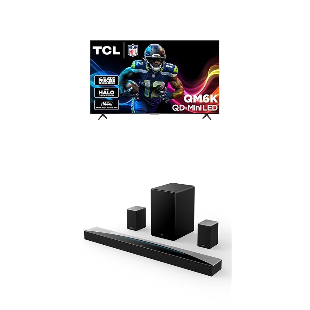 TCL 55 Inch Class QM6K Series | Mini LED QLED 4K HDR | 55QM6K, 2025 Model | 120HZ-144HZ High Brightness Smart Google TV Dolby Atmos Onkyo Audio | Voice Remote Alexa Gaming Streaming Television