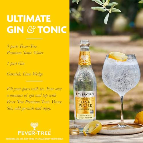 Fever Tree Tonic Water - Premium Quality Mixer - Refreshing Beverage for Cocktails & Mocktails. Naturally Sourced Ingredients, No Artificial Sweeteners or Colors - 150 ML Cans - Pack of 24