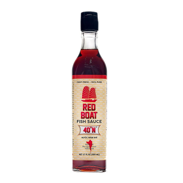 Red Boat Fish Sauce | Premium 40°N Fish Sauce made with just 2 ingredients in Vietnam | Keto, Paleo & Whole 30 | Gluten and Sugar free | 17 fl oz
