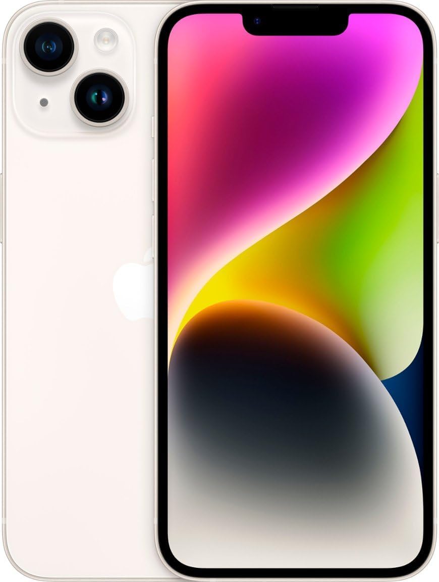 Apple iPhone 14 Plus, 128GB, Yellow - Unlocked (GSM Only) (Renewed)