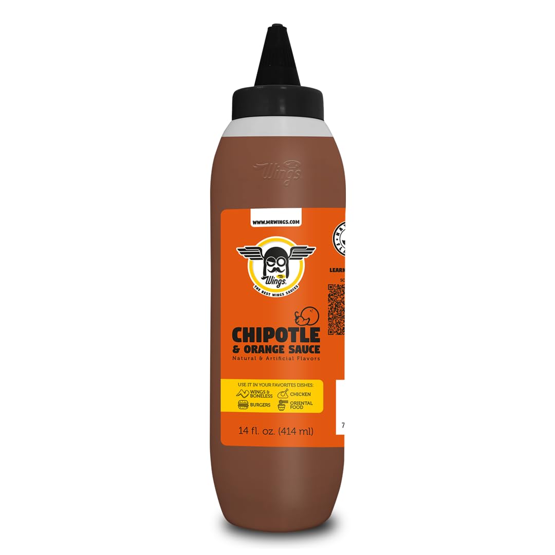 Mr. Wings Sweet Mango Mild Sauce 1 Gallon (128 Fl Oz). Sweet and spicy delight, perfect for boneless chicken, fries, drinks, and your favorite snacks. Large bulk sauce.