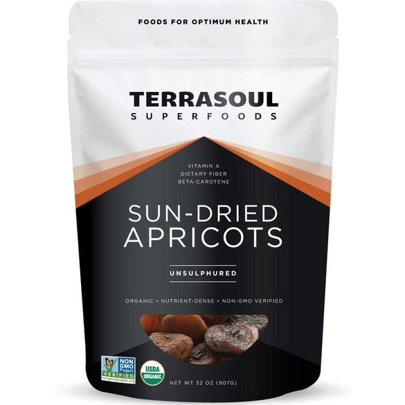Terrasoul Superfoods Organic Apricots, 2 Lbs, Unsulphured, No-Added Sugar, Sweet and Tangy Delights for Snacking, Baking, and Vibrant Trail Mixes