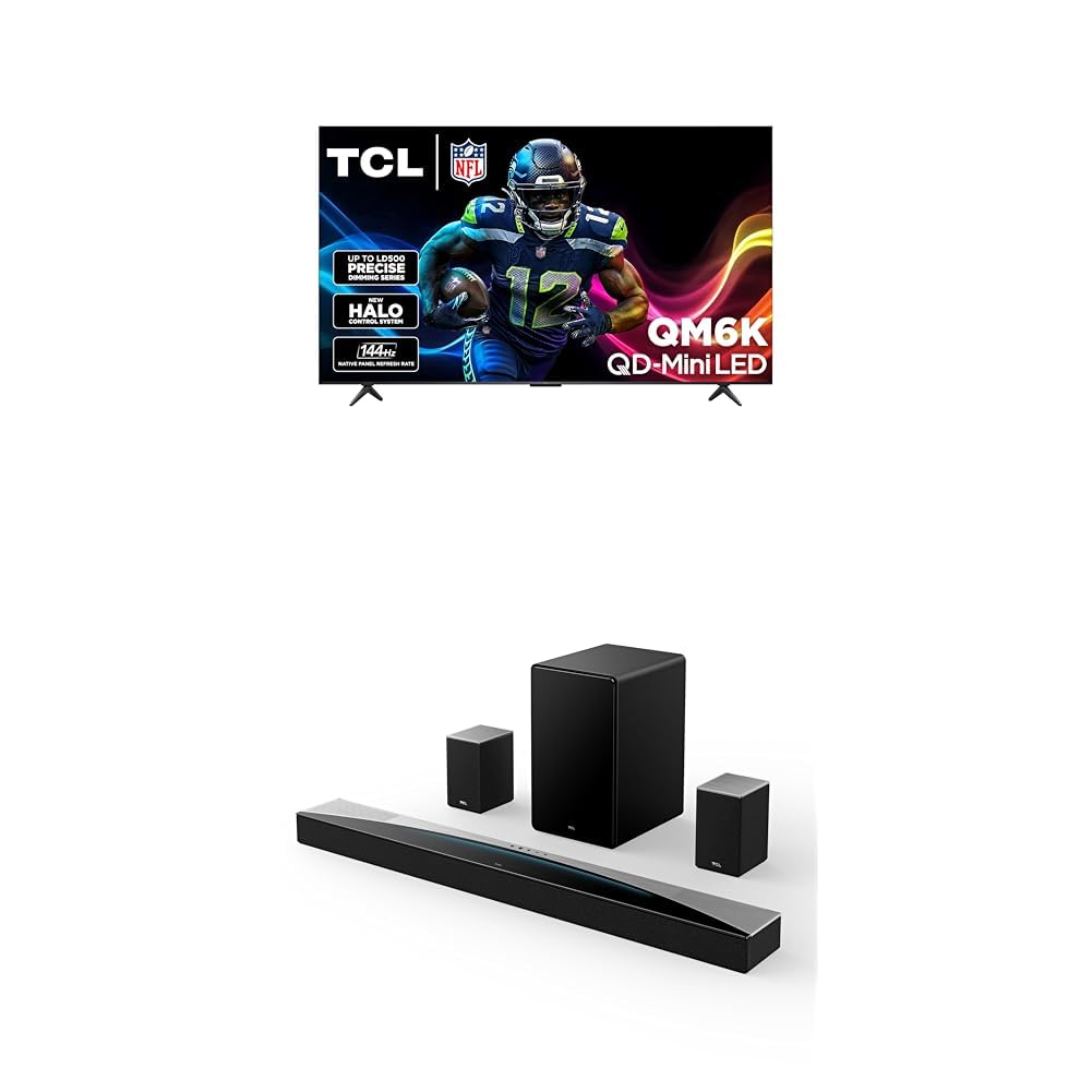 TCL 55 Inch Class QM6K Series | Mini LED QLED 4K HDR | 55QM6K, 2025 Model | 120HZ-144HZ High Brightness Smart Google TV Dolby Atmos Onkyo Audio | Voice Remote Alexa Gaming Streaming Television