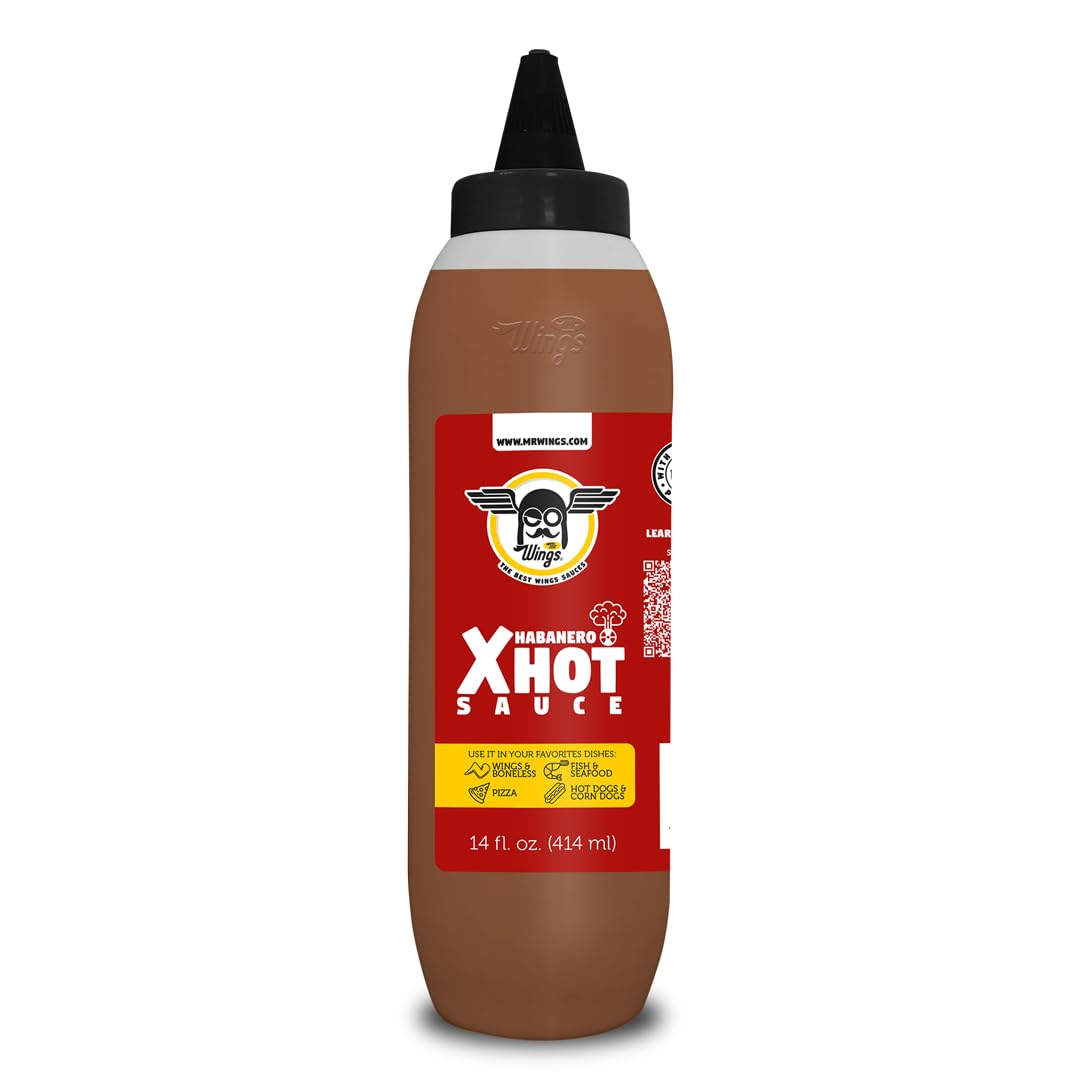 Mr. Wings Sweet Mango Mild Sauce 1 Gallon (128 Fl Oz). Sweet and spicy delight, perfect for boneless chicken, fries, drinks, and your favorite snacks. Large bulk sauce.