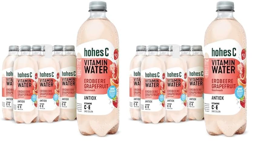 hohes C Vitamin Water Protect Limette & Ingwer (6 x 750ml), für dein Immunsystem: Vitamin C, D, E + Zink, gegen oxidativen Stress, nur 6kcal/100ml, ohne Zuckerzusatz & Süßungsmittel, vegan
