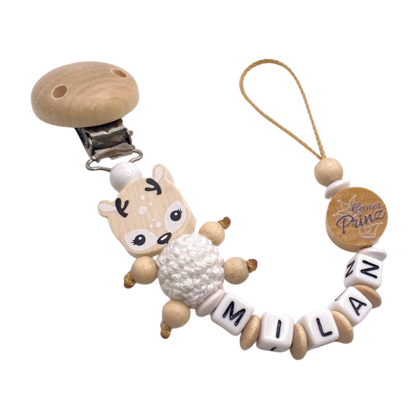 Schnullerband mit Namen für Mädchen & Jungen personalisierte Baby Geschenke (Blau)