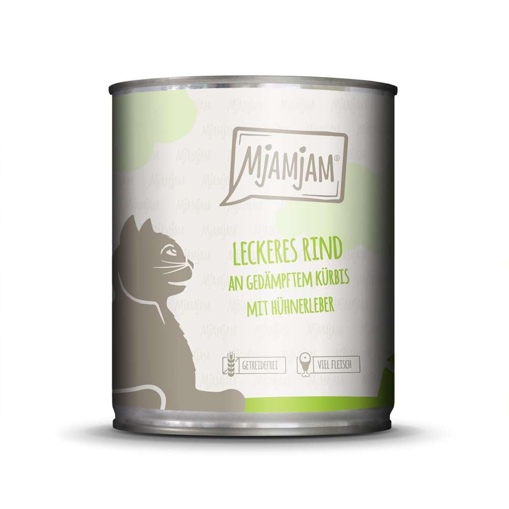 MjAMjAM - Premium Nassfutter für Katzen - saftiges Huhn an leckeren Möhrchen, 6er Pack (6 x 400 g), getreidefrei mit extra viel Fleisch