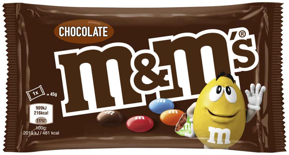 M&M's Crispy, Schokoladen Großpackung, 24 x 36g, Knusprige Schokolinsen als Süßigkeiten, Schokoladen Geschenk (816g)