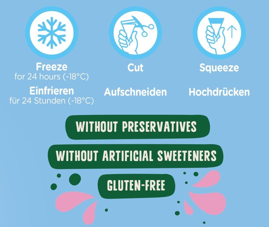 Sun Lolly Bio Wassereis Schwarze Johannisbeere 12er Vorratspack | Mit Fruchtsaft | Zum Selbsteinfrieren | Ohne künstliche Aromen | Frei von Süßungsmittel | Vegan | 12 x 420ml