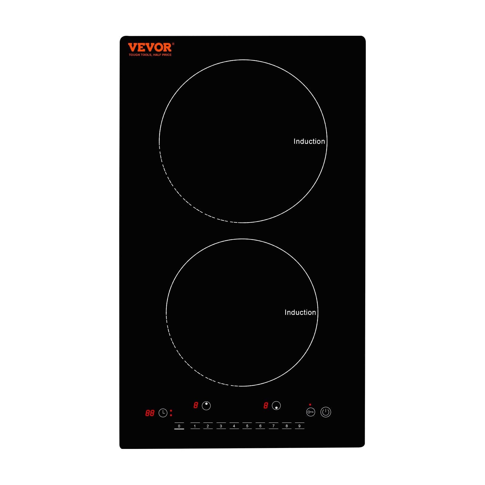 VEVOR Built-in Induction Electric Stove Top 30 Inch,5 Burners Electric Cooktop,9 Power Levels & Sensor Touch Control,Easy to Clean Ceramic Glass Surface,Child Safety Lock,240V