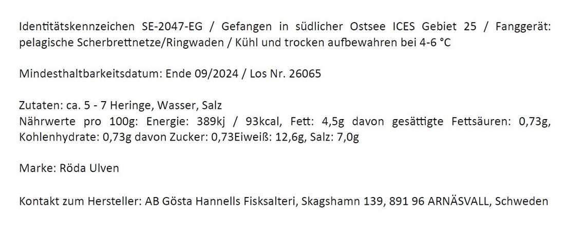 Surströmming Röda Ulven 300g Dose (fermentierte Heringe) - 400g/300g Fisch
