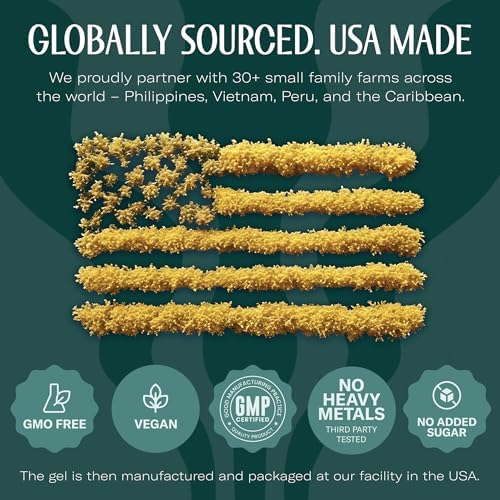 TrueSeaMoss Sea Moss Gel – Made in USA – Wildcrafted Seamoss, Fruits & Jarred Vegetables – Mango/Pineapple, Pack of 1 (Labels may Vary)