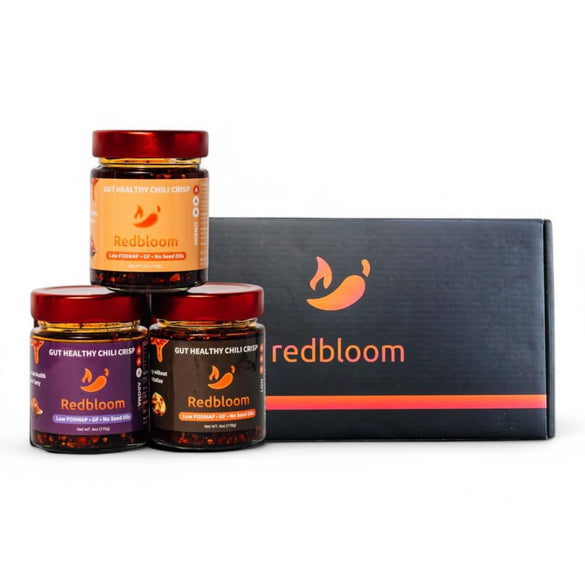 Redbloom Gut-Healthy Chili Crisp - Organic Chili Oil, No Seed Oils, Low-Fodmap, Vegan, Crunchy Hot Sauce, Good on Everything, 6oz (Pack of 1) - Medium Aroma