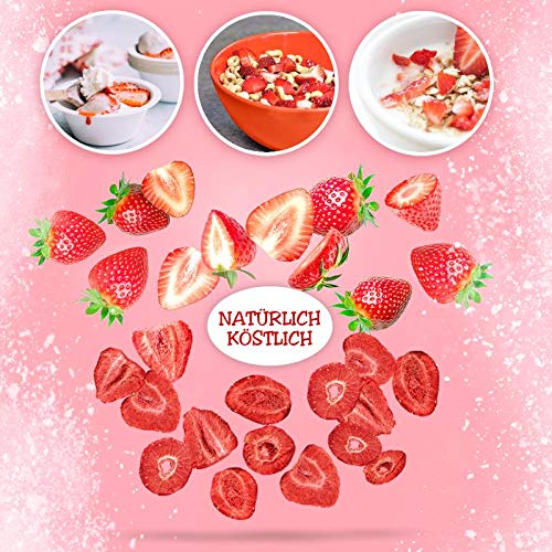 Detox Organica GEFRIERGETROCKNETE ERDBEEREN, 300g Früchte in Scheiben, 100% Trockenfrüchte natürlich und ohne Zusatz von Zucker oder Zusatzstoffen, Erdbeerchips freeze dried strawberries (300g)