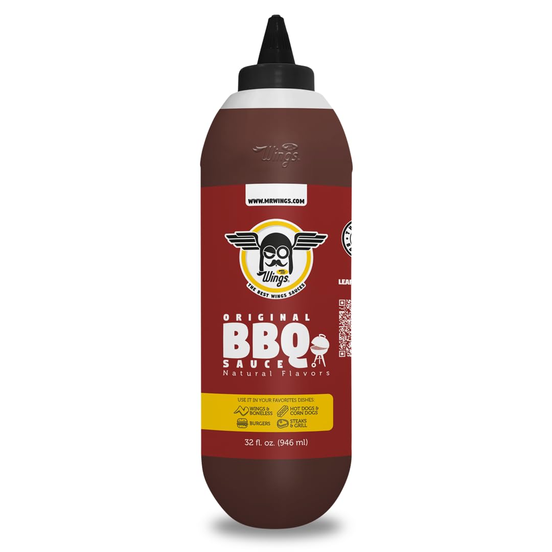 Mr. Wings Sweet Mango Mild Sauce 1 Gallon (128 Fl Oz). Sweet and spicy delight, perfect for boneless chicken, fries, drinks, and your favorite snacks. Large bulk sauce.