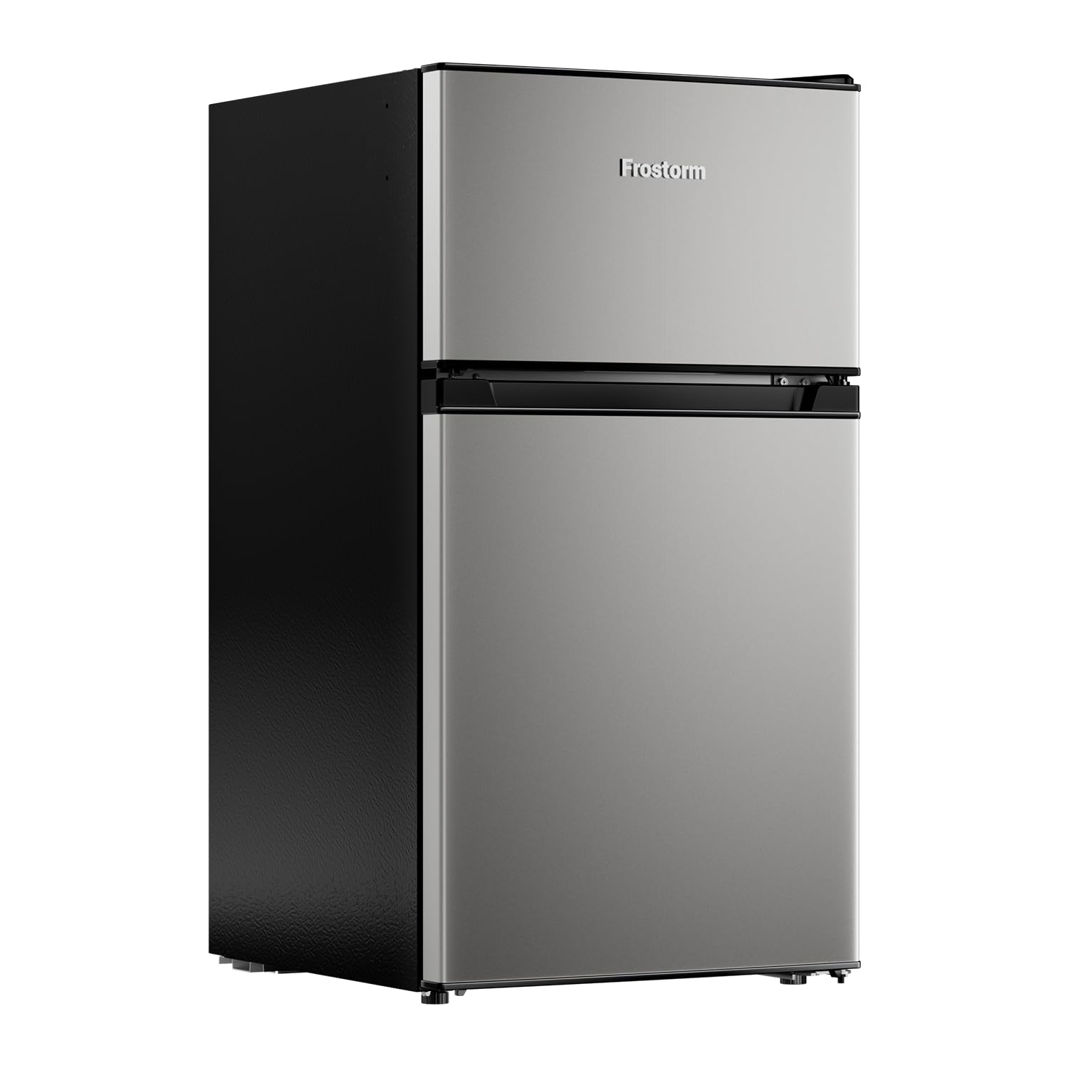 Frostorm 3.2 Cu Ft Mini Fridge with Freezer - Energy Efficient, Large Capacity Single Door Upright Freezer for Bedroom, Office & Dorm | Small Fridge, Reversible Door, ETL Certified(Black)