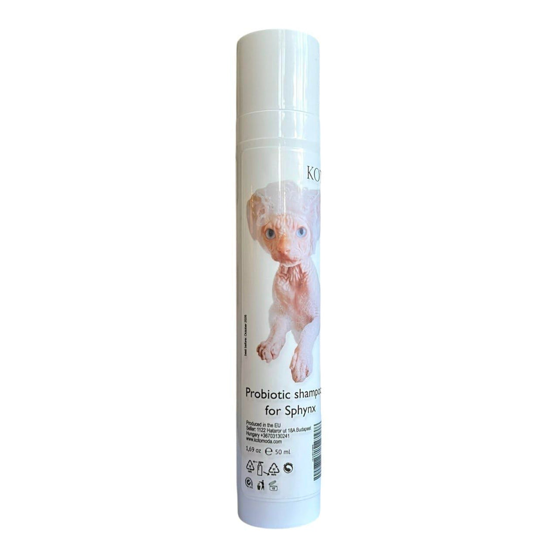Probiotisches Shampoo für Sphynx-Katzen, sanfter parfümfreier Reiniger für haarlose und kurzhaarige Rassen, pH-balancierte Pflegeformel für empfindliche Haut, 120 ml / 4,06 FL oz