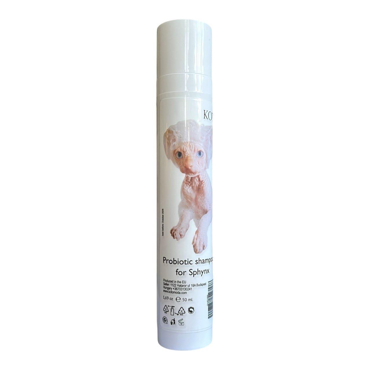 Probiotisches Shampoo für Sphynx-Katzen, sanfter parfümfreier Reiniger für haarlose und kurzhaarige Rassen, pH-balancierte Pflegeformel für empfindliche Haut, 120 ml / 4,06 FL oz