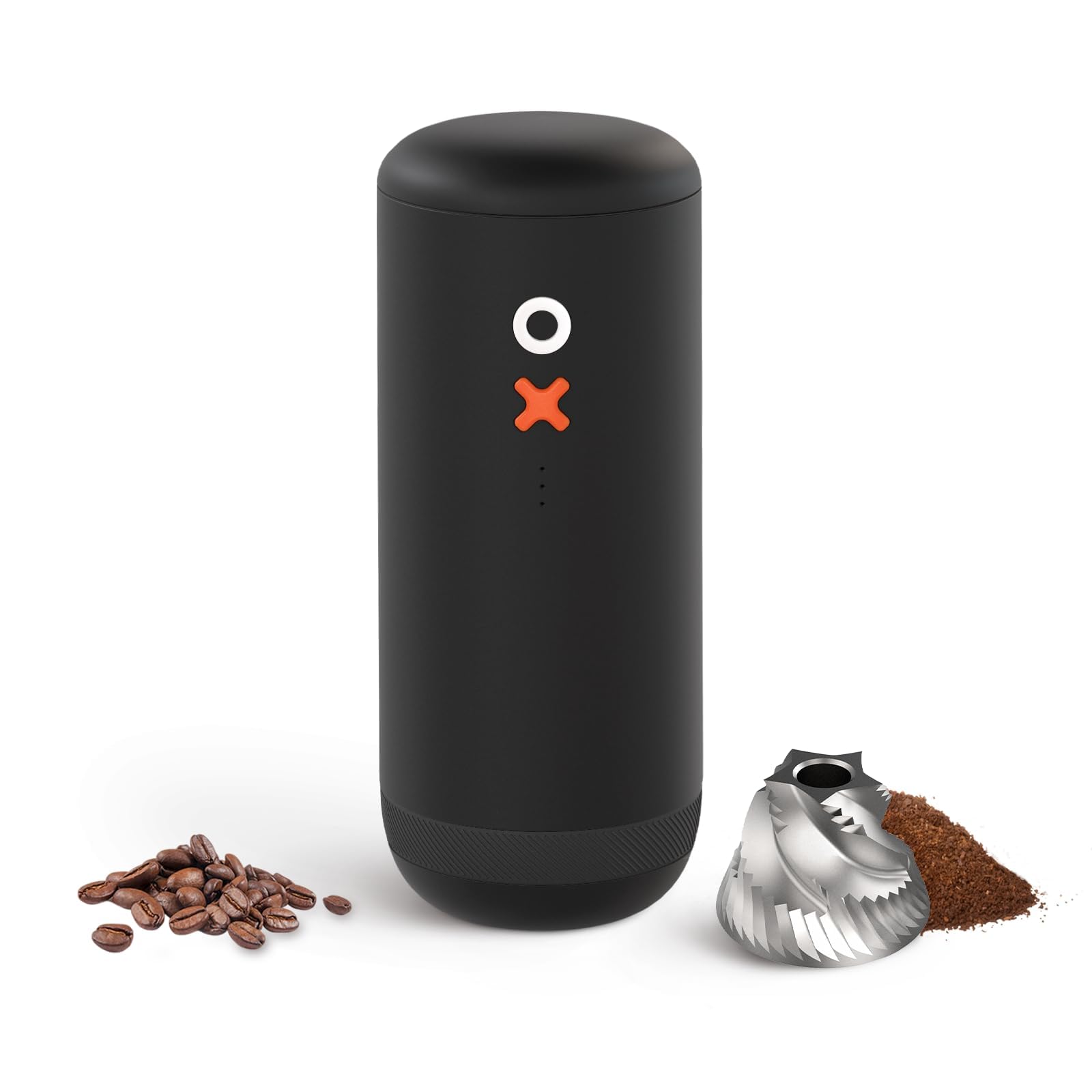 Nuttii Burr Electric Coffee Grinder, Matte Black | Portable, Quiet Adjustable Conical Burr, 20 Grind Settings, Espresso Pour-Over French Press Moka, Home Travel Use