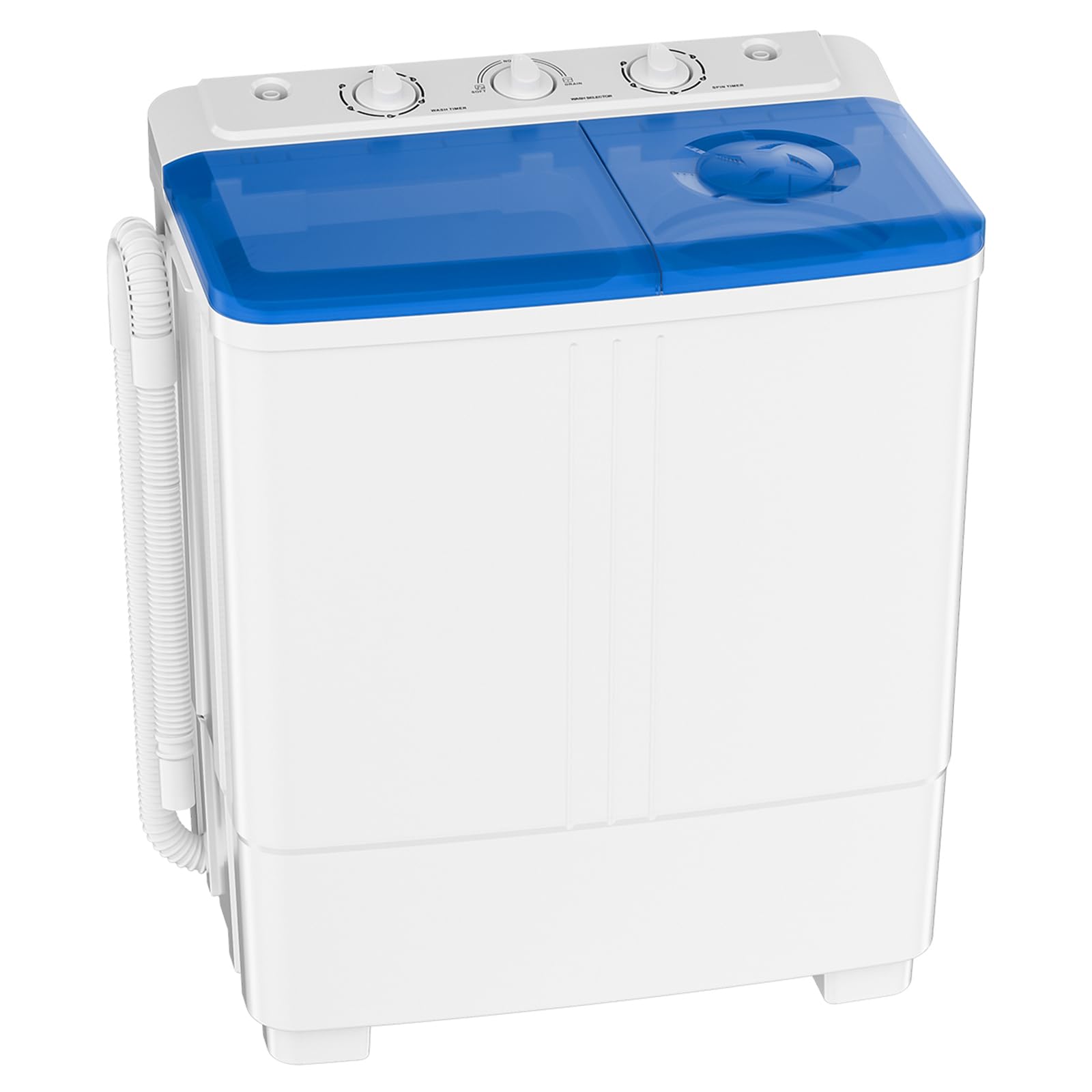 Auertech Portable Washing Machine, 28lbs Twin Tub Washer Mini Compact Laundry Machine with Drain Pump, Semi-automatic 18lbs Washer 10lbs Spinner Combo for Dorms, Apartments, RVs