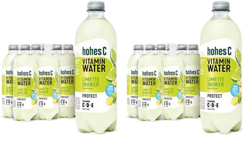 hohes C Vitamin Water Protect Limette & Ingwer (6 x 750ml), für dein Immunsystem: Vitamin C, D, E + Zink, gegen oxidativen Stress, nur 6kcal/100ml, ohne Zuckerzusatz & Süßungsmittel, vegan