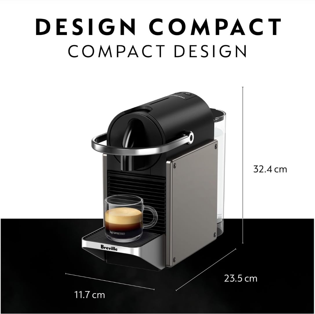 Nespresso BEC430TTN Pixie Espresso Machine by Breville, Titan