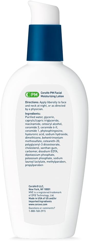 Cerave Pm Facial Moisturizing Lotion, 3 Oz., Multiplied With Derma Roller, 3 Fl Oz (Pack Of 1)