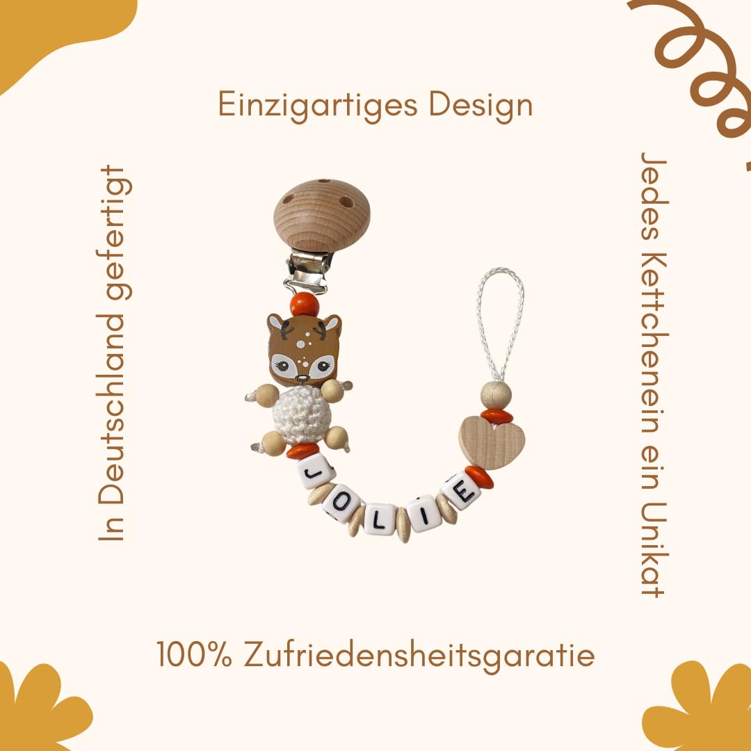 Schnullerband mit Namen für Mädchen & Jungen personalisierte Baby Geschenke (Blau)