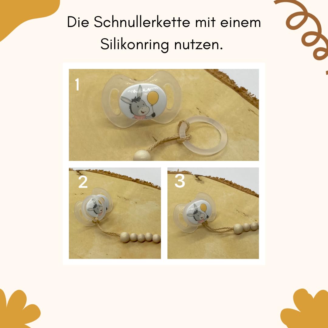 Schnullerband mit Namen für Mädchen & Jungen personalisierte Baby Geschenke (Blau)