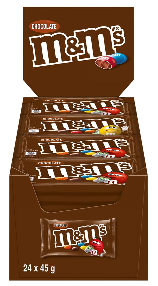M&M's Crispy, Schokoladen Großpackung, 24 x 36g, Knusprige Schokolinsen als Süßigkeiten, Schokoladen Geschenk (816g)