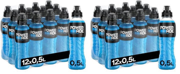 Powerade Sports Mountain Blast, kalorienarmes Sportgetränk mit Fruchtmix-Geschmack, mit Elektrolyten, Sport Drink in stylischen Einweg Flaschen (12 x 500 ml)