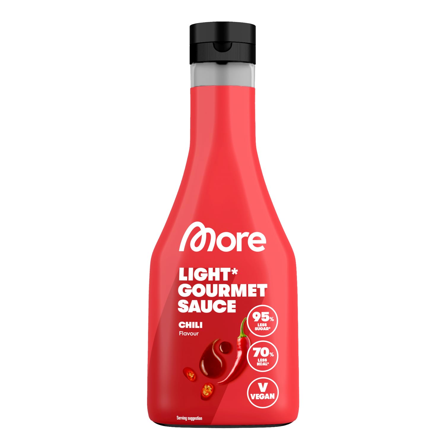 MORE NUTRITION Light Gourmet Sauce, 285ml - BBQ, kalorienreduzierte Sauce, ohne Zuckerzusatz und unnötigem Fett