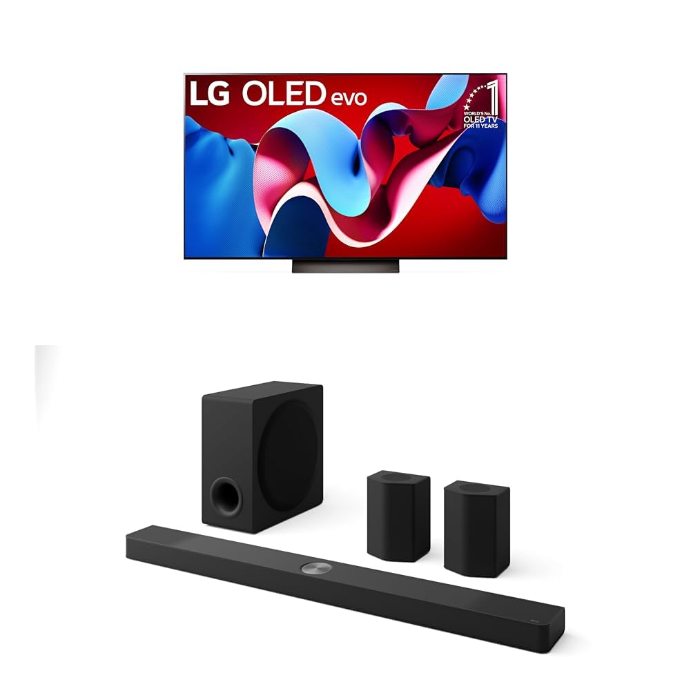 LG 42-Inch Class OLED evo C4 Series Smart TV 4K Processor Flat Screen with Magic Remote AI-Powered with Alexa Built-in (OLED42C4PUA, 2024)