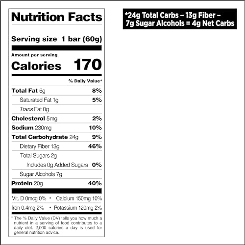 Quest Nutrition Chocolate Chip Dough Cookie Protein Bars, 21g Protein, 1g Sugar, 4g Net Carbs, High Fiber, Gluten Free, Keto-Friendly, 12 Count