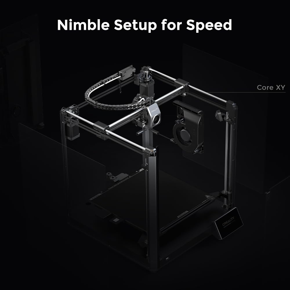 Creality K1C 3D Printer, 3D Printers with 600mm/s Fast Printing Speed, Support Carbon Fiber Filament 300℃ High-Temp Print, Auto Leveling and Clog-Free Direct Extruder 8.66x8.66x9.84 inch